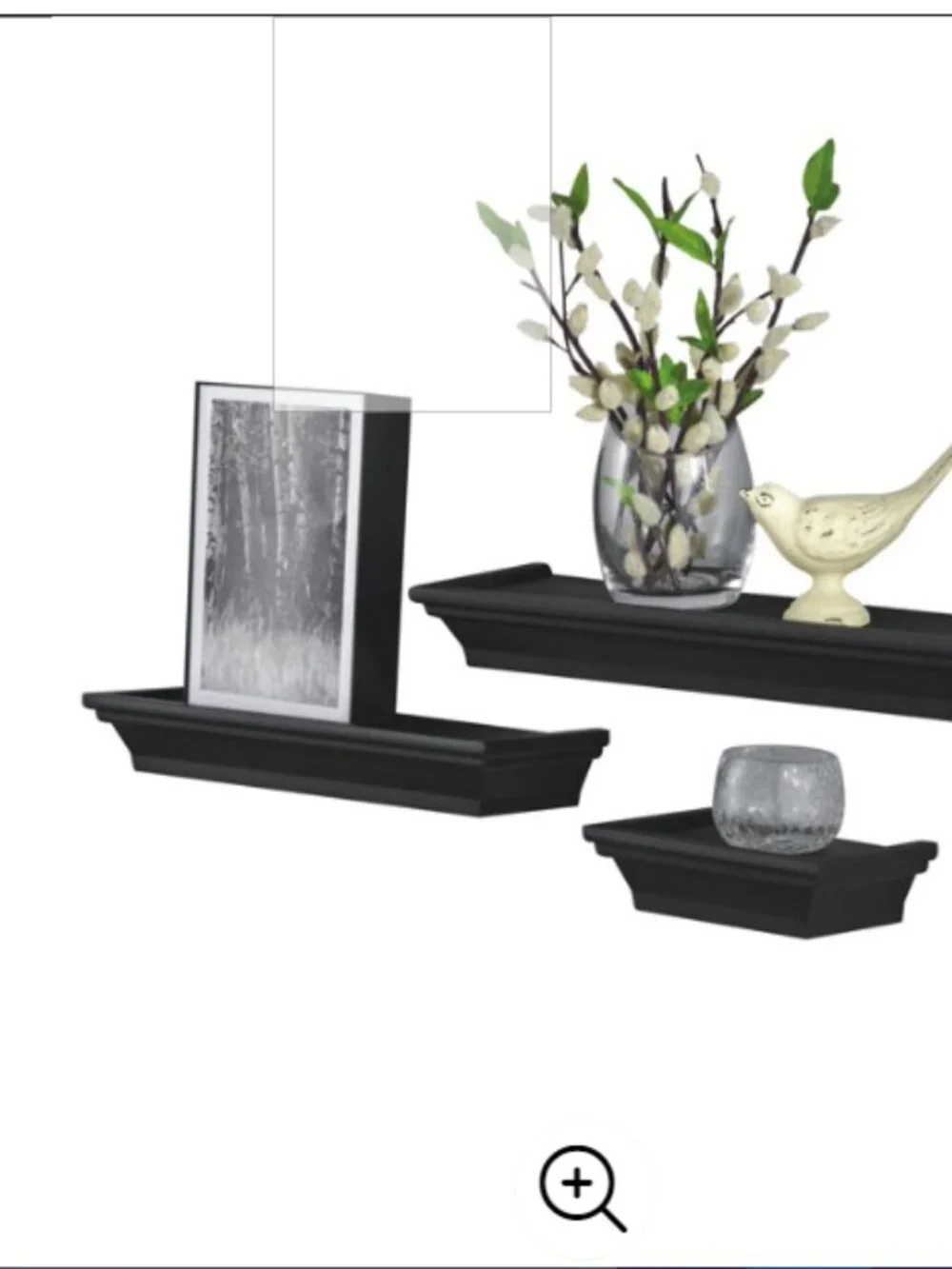 Always Home Encore 3pc Black Floating Wall Shelfs